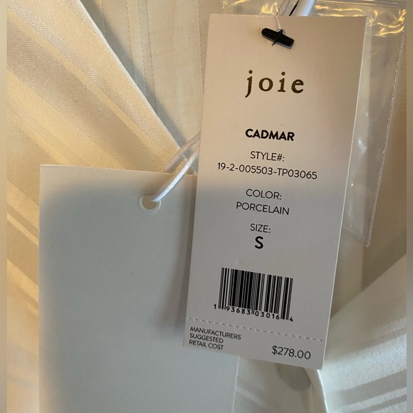 Joie Cadmar NWT Blouse Top in Porcelain White Sz S - Picture 8 of 8